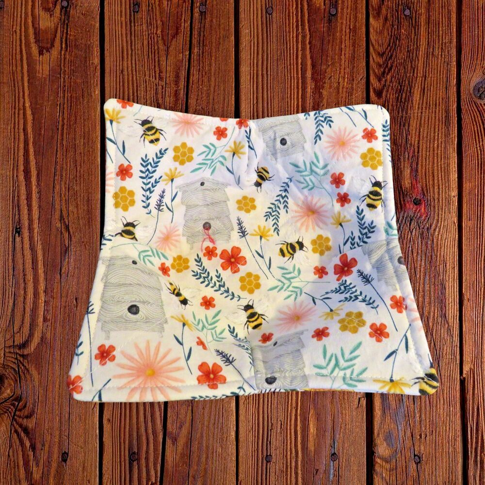 Microwave Bowl Cozy, Reversible Beehive, Sunflower Bowl Holder, Gift Under Ten
